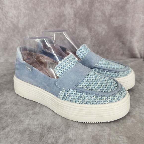 Roxy Sheilah Women's Platform Slip-On Fabric Padded Footbed Sneakers Size 9 Blue - Picture 1 of 8
